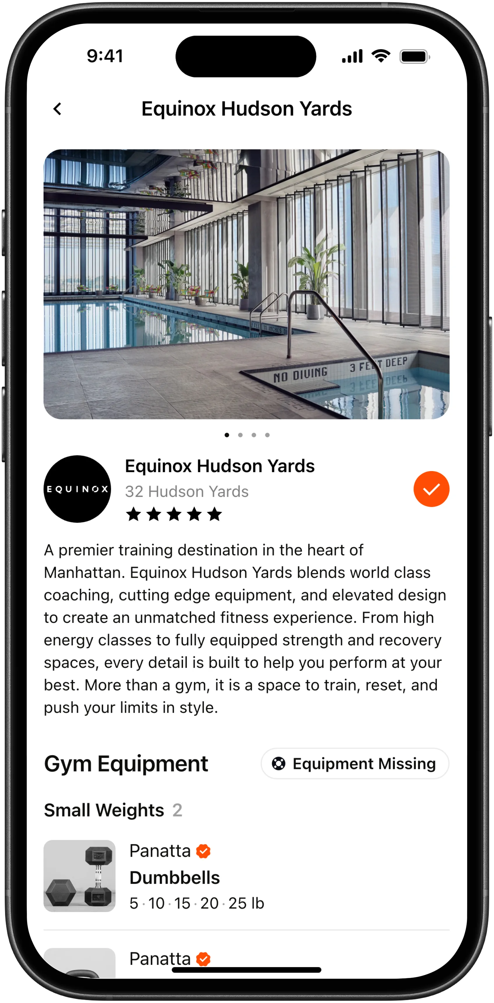 Gym profile page